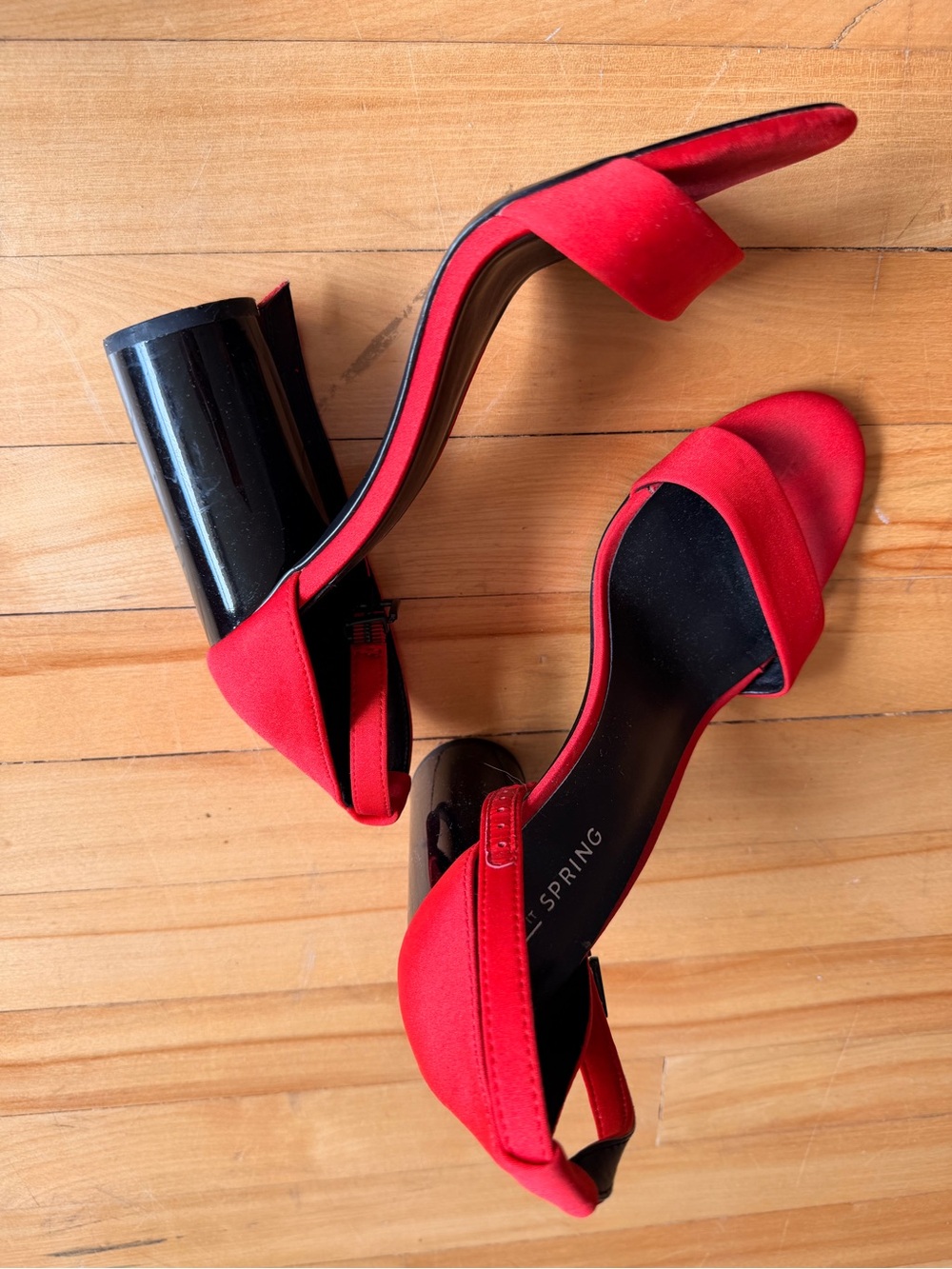 Call It Spring Red Block Heel Sandals